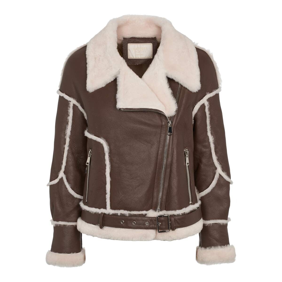 Nicole Jacke | Shearling Schoko/Beige