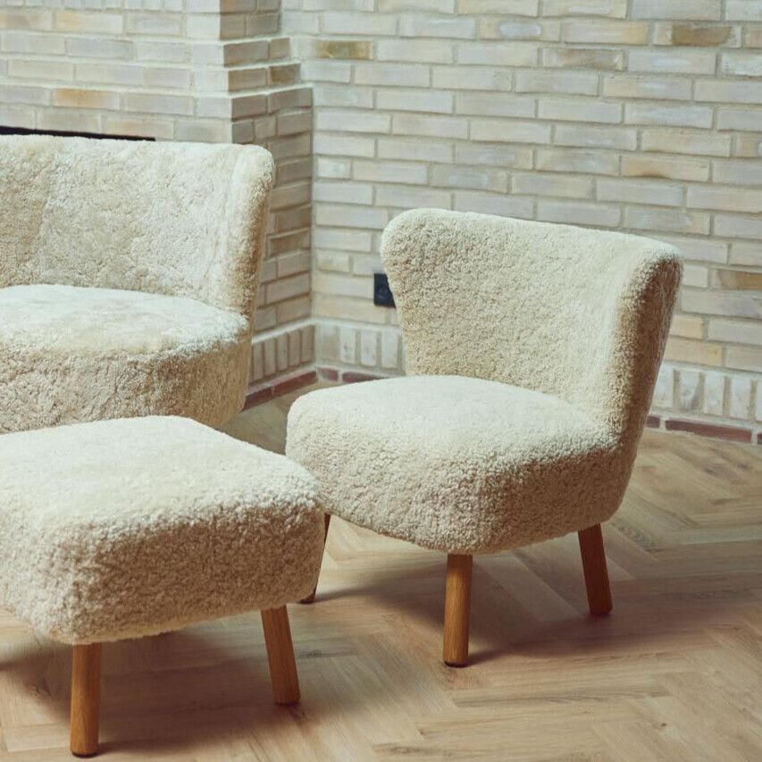 Emily Loungesessel | Kurzhaar | Design Möbel Anthrazit