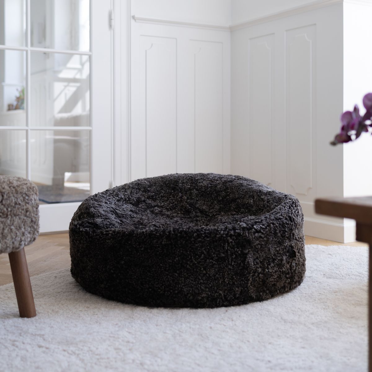 Lammfell Sitzsack | Kurzhaar | Neuseeland Anthrazit