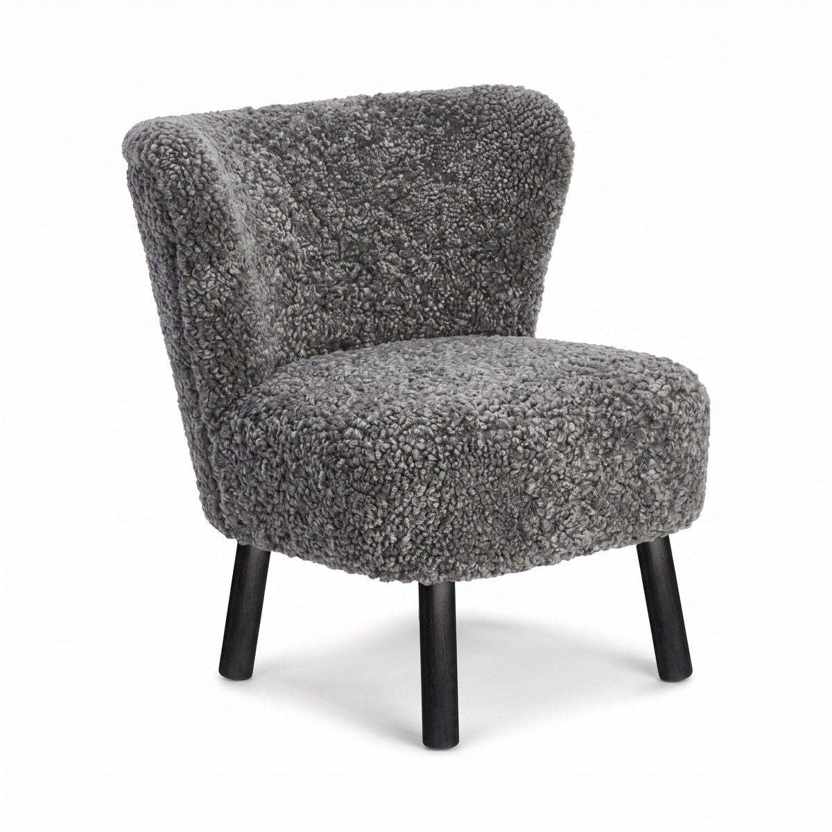 Emily Loungesessel | Kurzhaar | Design Möbel Grafit