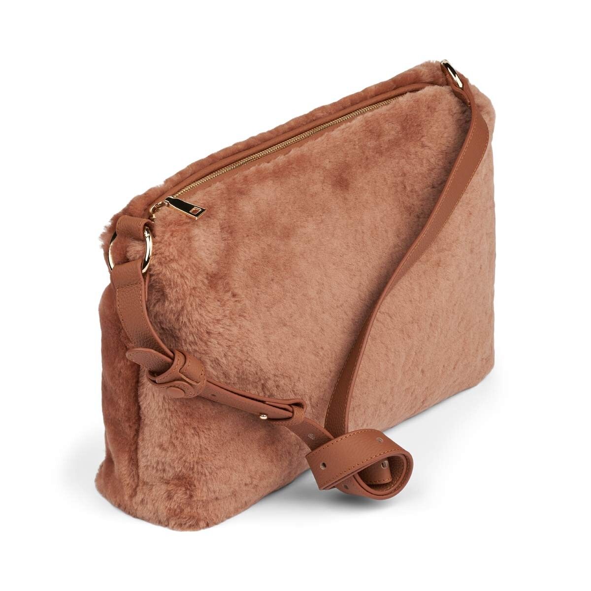 Olivia Maxi Tasche | Lammwolle Leder Braun