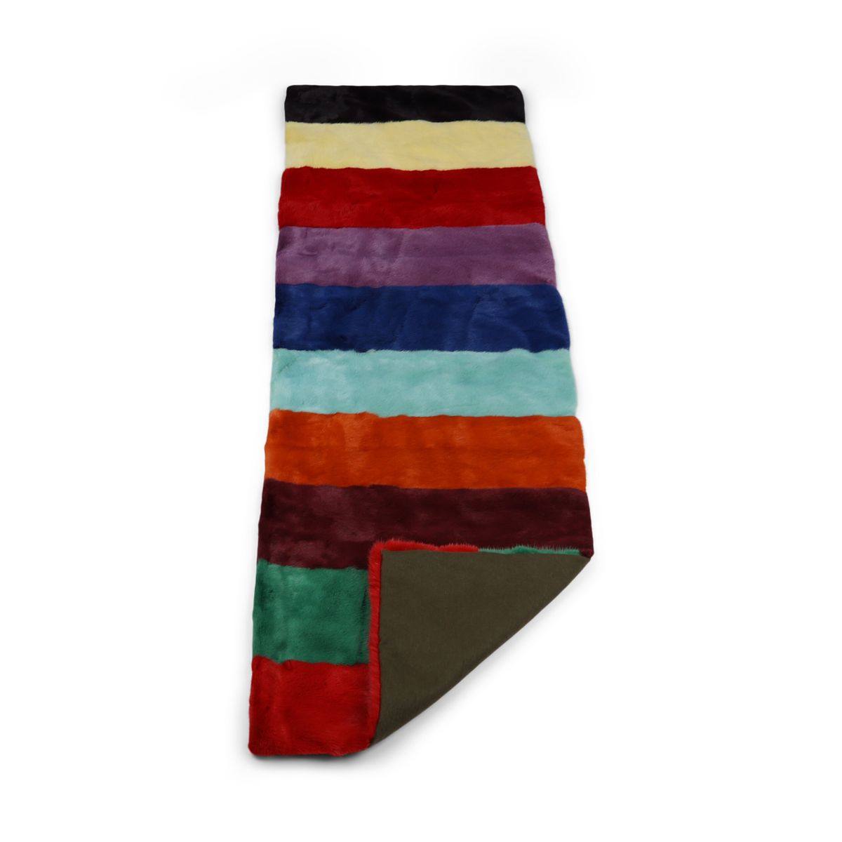 Nerzdecke | Kaschmirrückseite | Multicolor Bright | 52x156 cm