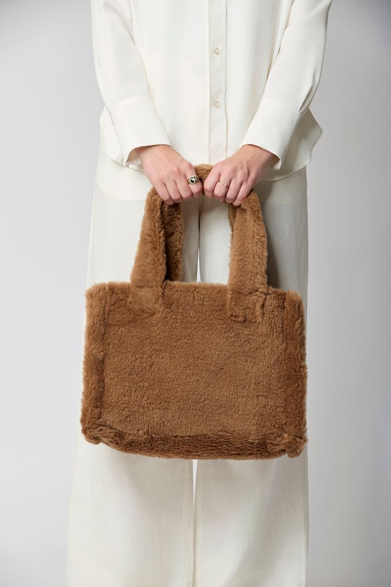 Mini Glory Shopper | Lammwolle Blau/Grau