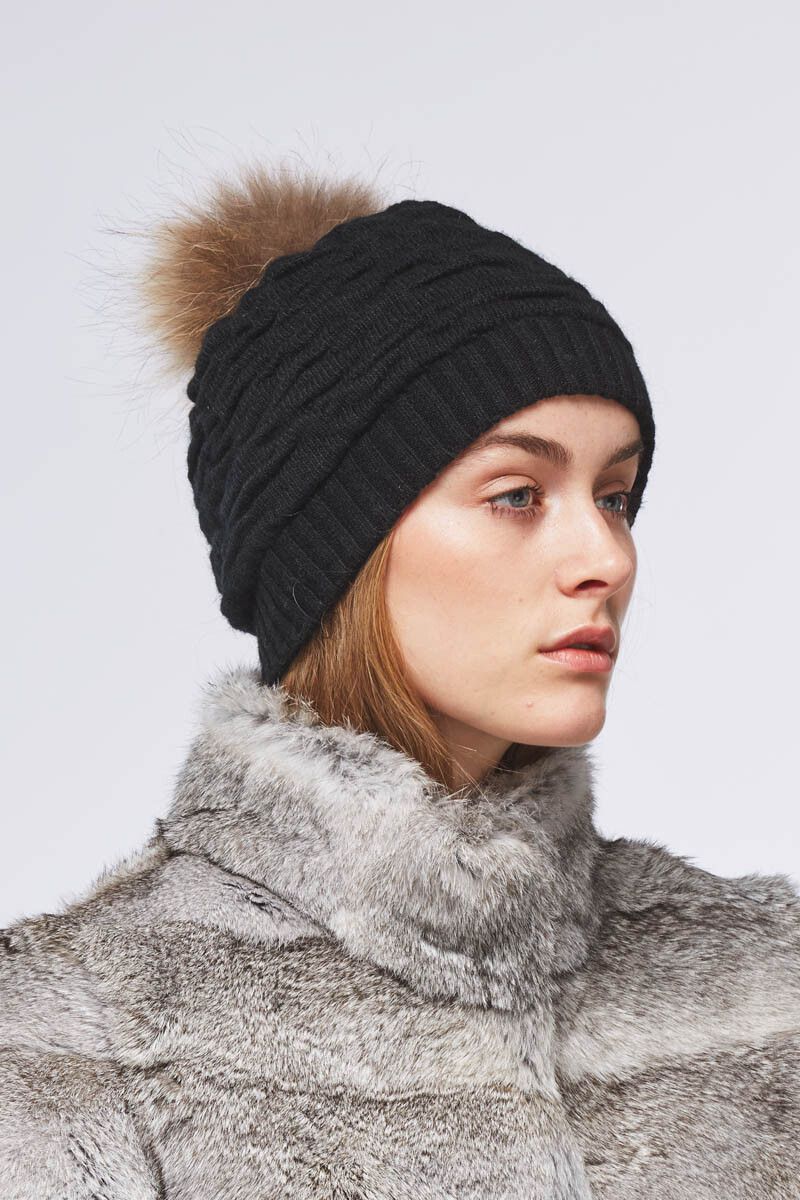 Sidse Beanie | Wolle, Waschbär