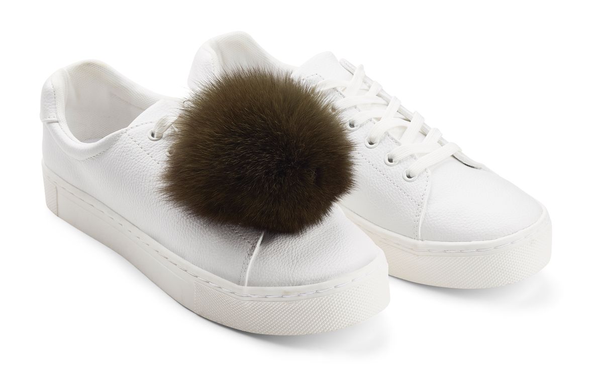 Schuhclip m. Pompon | Fuchs Khaki