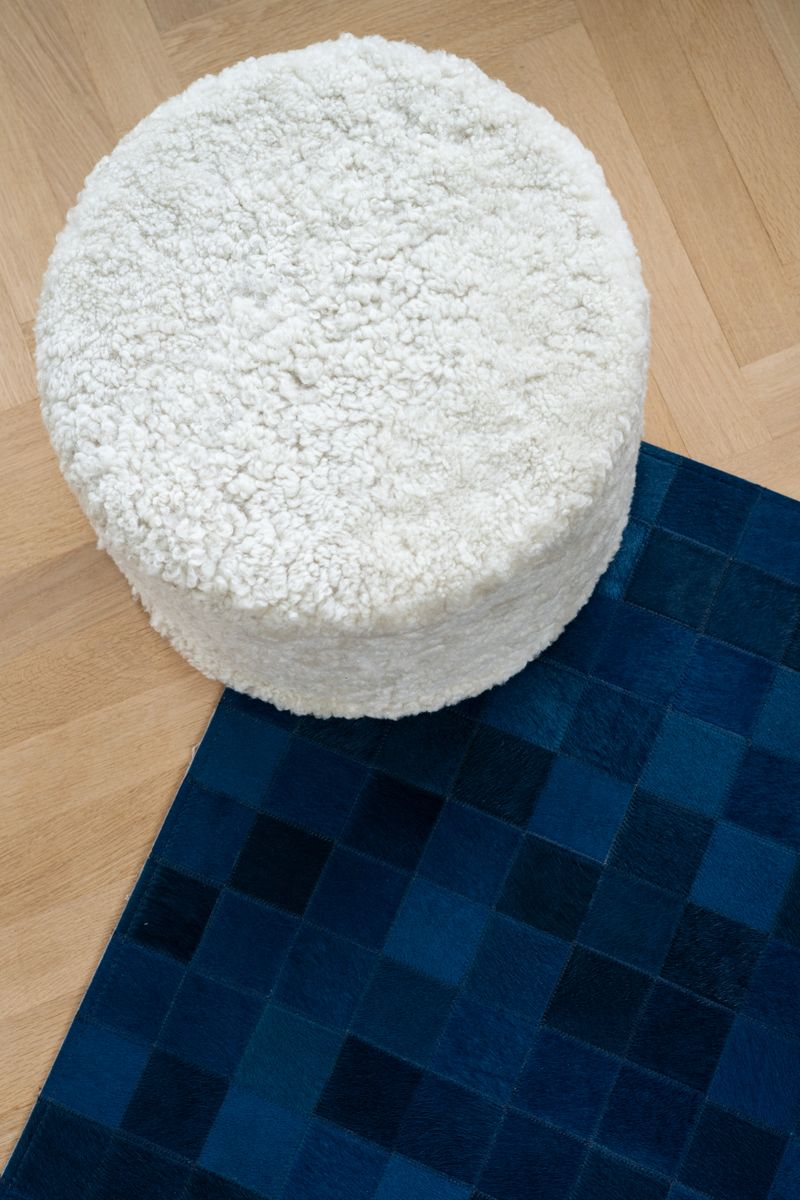 Lammfellpouf | Kurzhaar | Neuseeland | 33xD44 cm