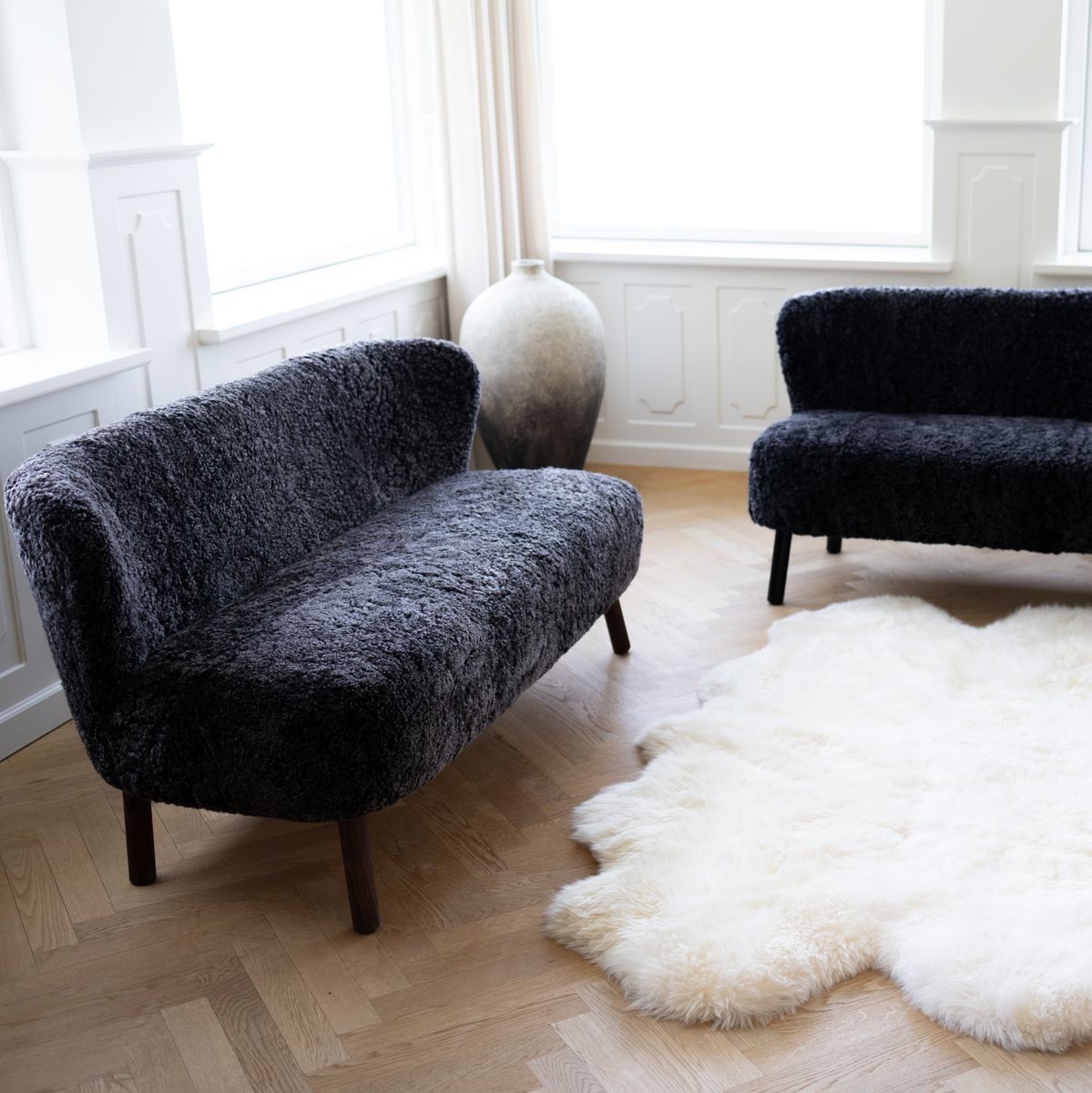 Emanuel 2-Sitzer Sofa | Zweisitzer | Design Möbel Anthrazit