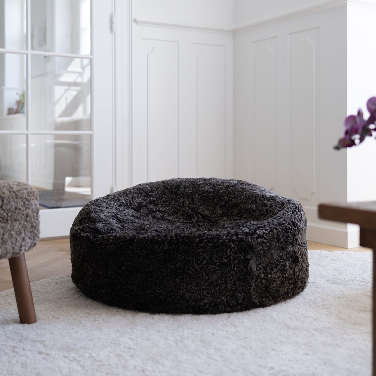 Lammfell Sitzsack | Kurzhaar | Neuseeland Anthrazit