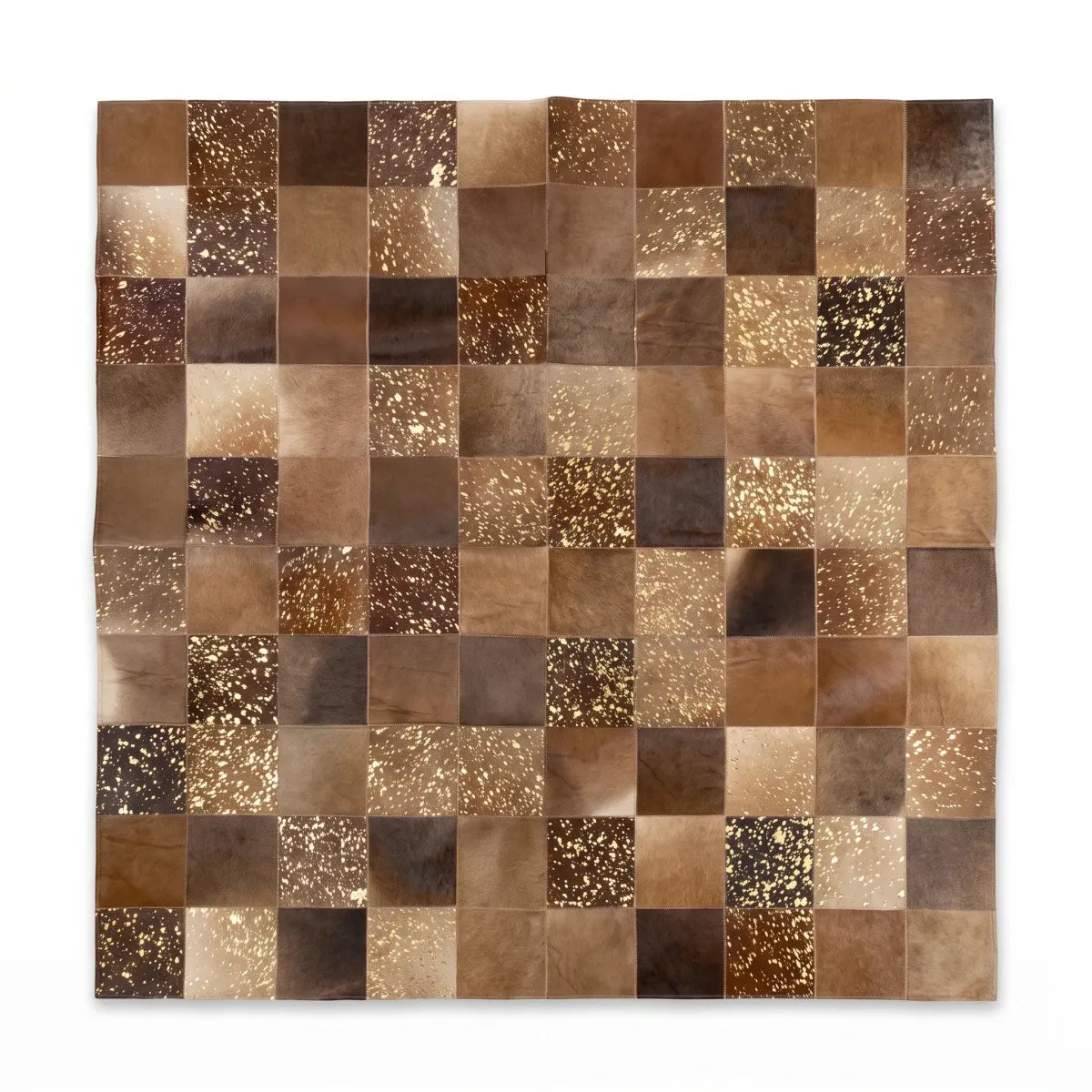 Schwarzer Kuhfell-Designteppich | Brasilien |  200x200 cm 