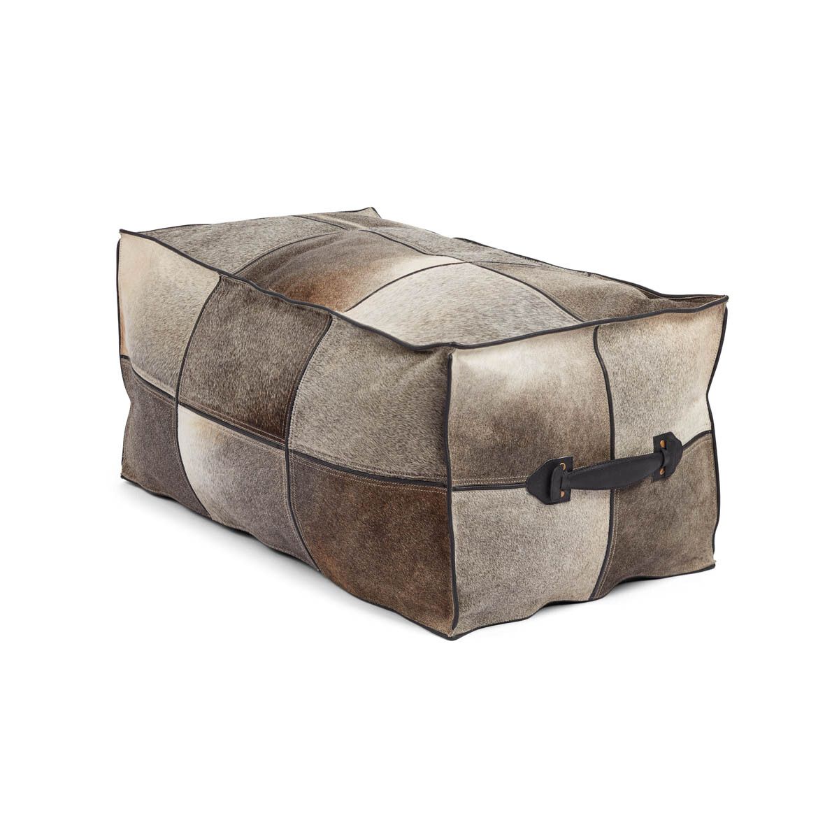 Hocker mit Griff | Brasilien | Kalbsleder | 45x82x38 cm