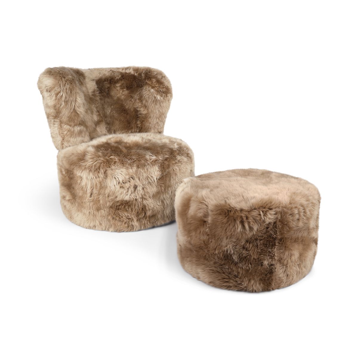 Runder Skandi Loungestuhl Taupe