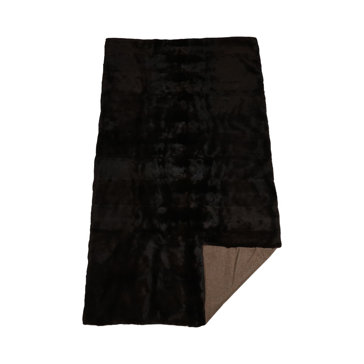 Nerzdecke | Kaschmirrückseite | Natürlich Dunkelbraun | 100x190 cm