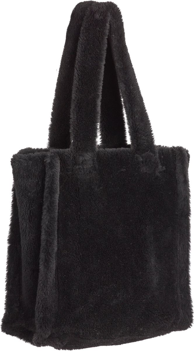 Maxi Glory Shopper | Lammfell Schwarz