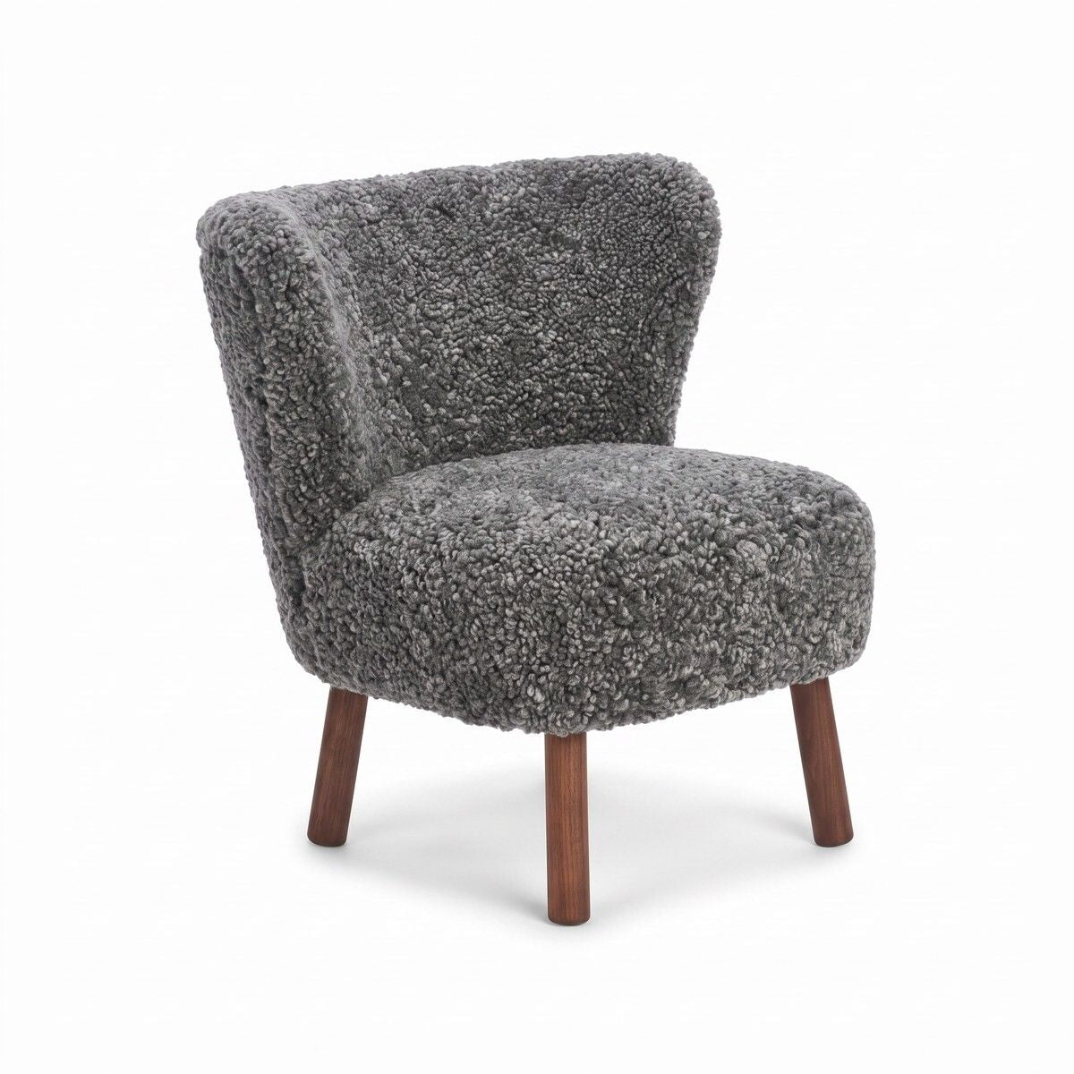 Emily Loungesessel | Kurzhaar | Design Möbel Grafit