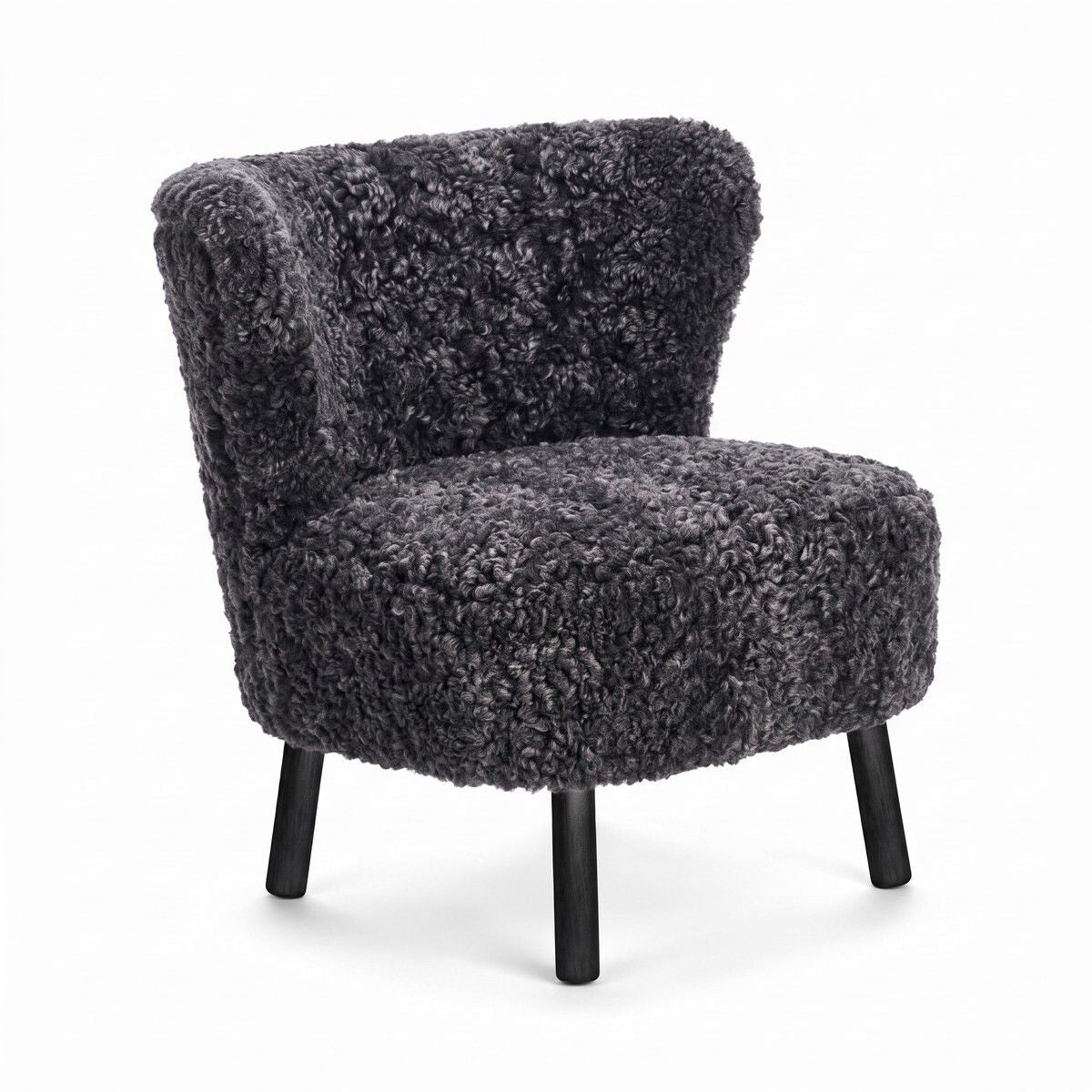Emil Loungesessel | Kurzhaar | Design Möbel Anthrazit