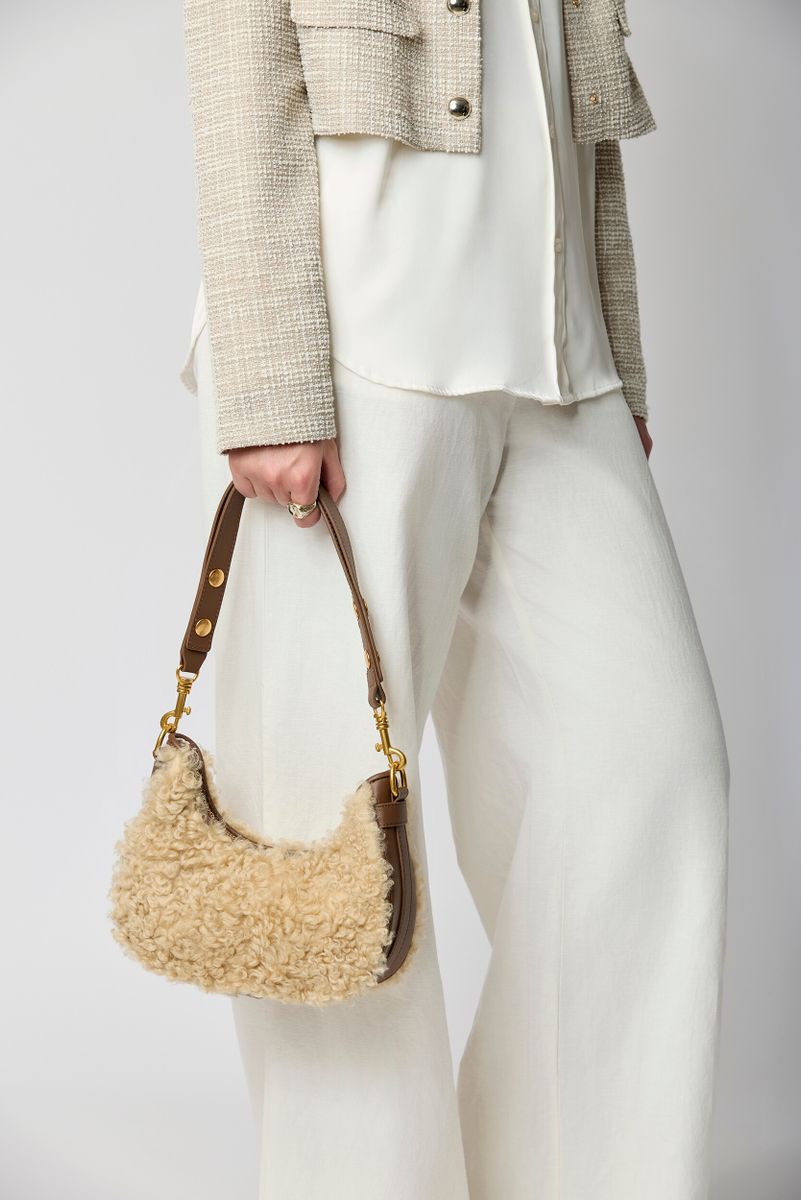 Regan Handtasche | Lammwolle, Kalbsleder
