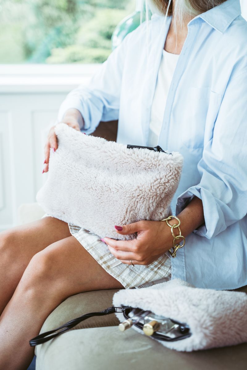 Maxi Havana Clutch | Lammwolle Beige