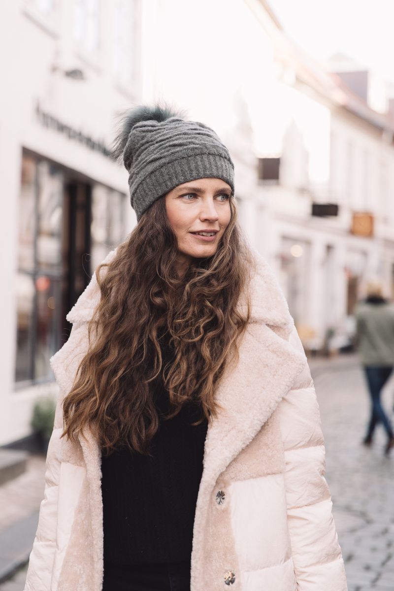 Sidse Beanie | Wolle, Waschbär