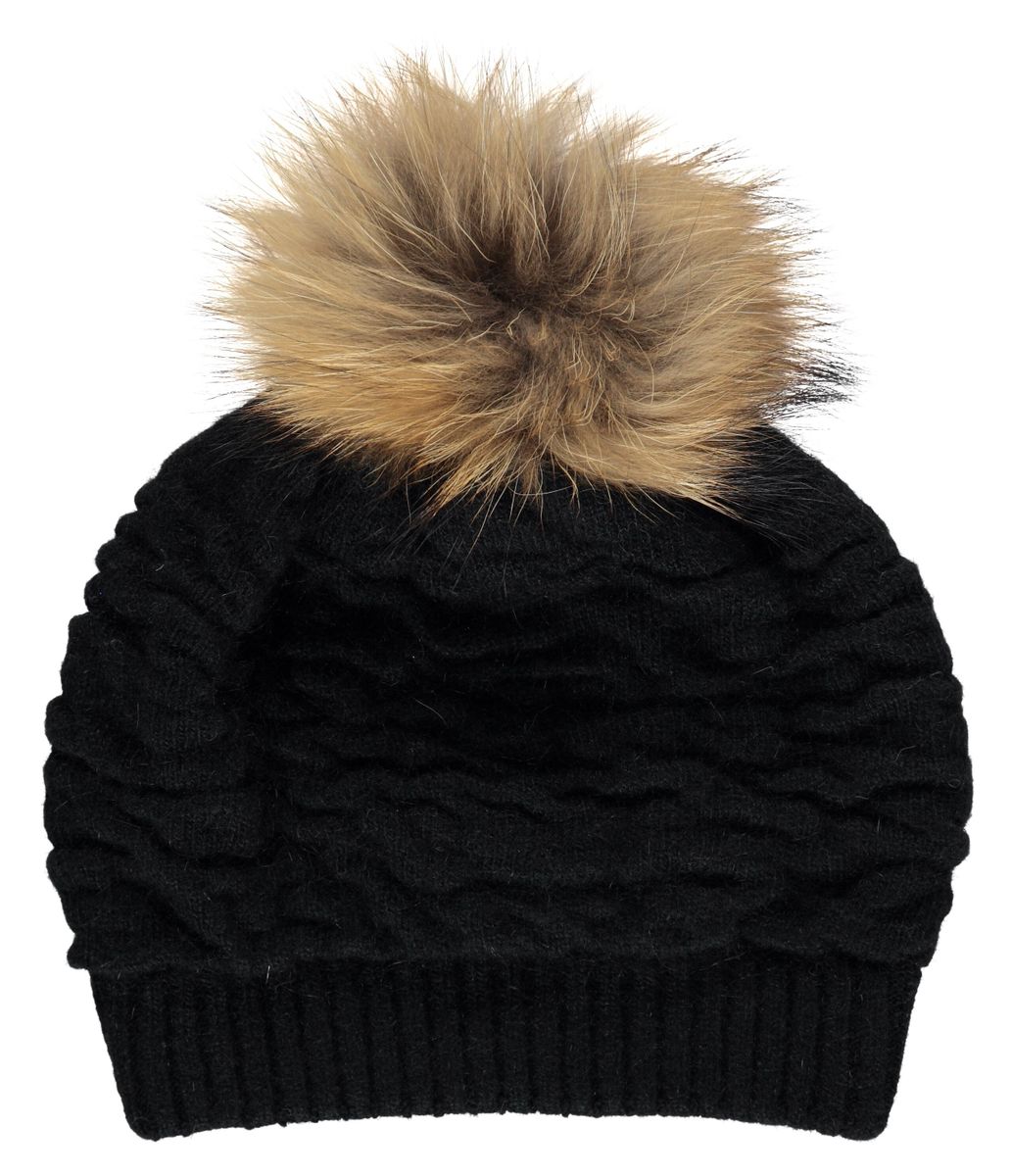 Sidse Beanie | Wolle, Waschbär Schwarz/Naturbraun