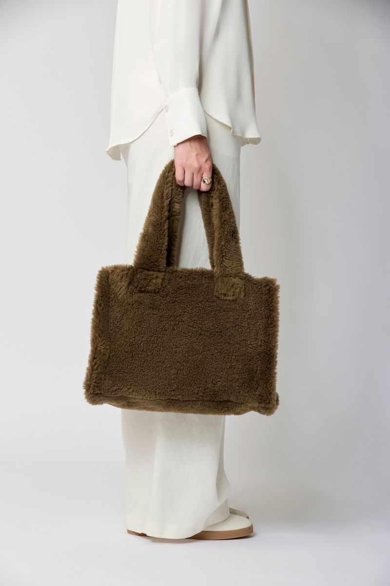 Mini Glory Shopper | Lammwolle Blau/Grau