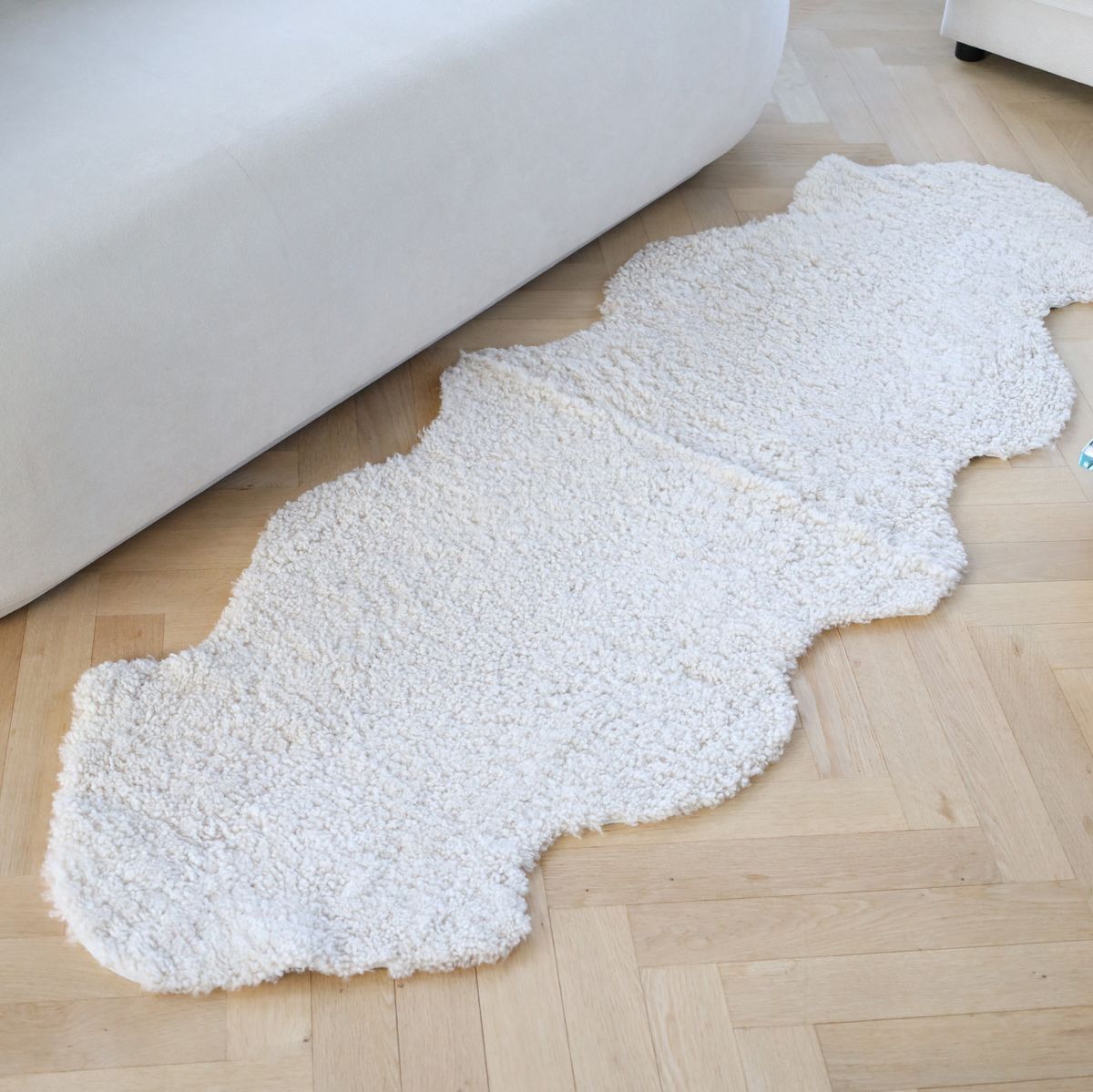 Lammfell Designerteppich | Kurzhaar | Neuseeland | 180x60 cm Anthrazit