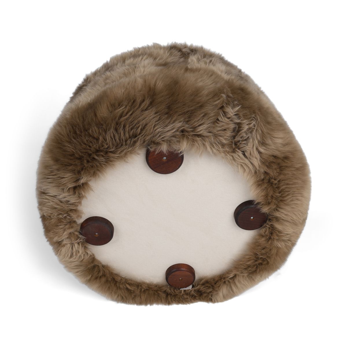 Runder Skandi Hocker Taupe