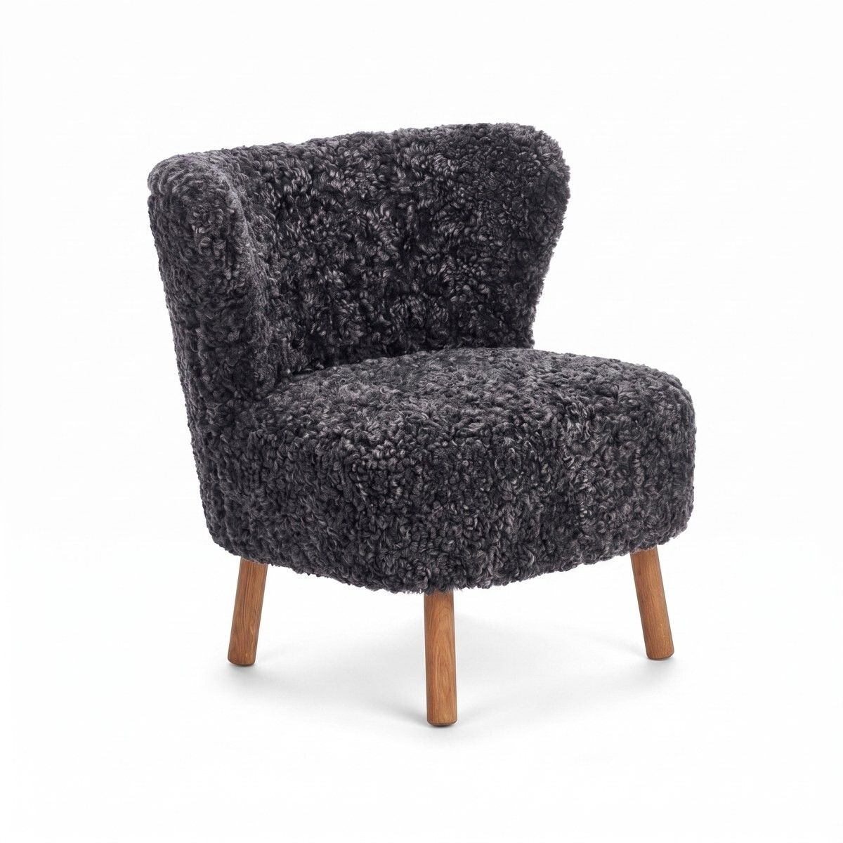 Emil Loungesessel | Kurzhaar | Design Möbel Anthrazit