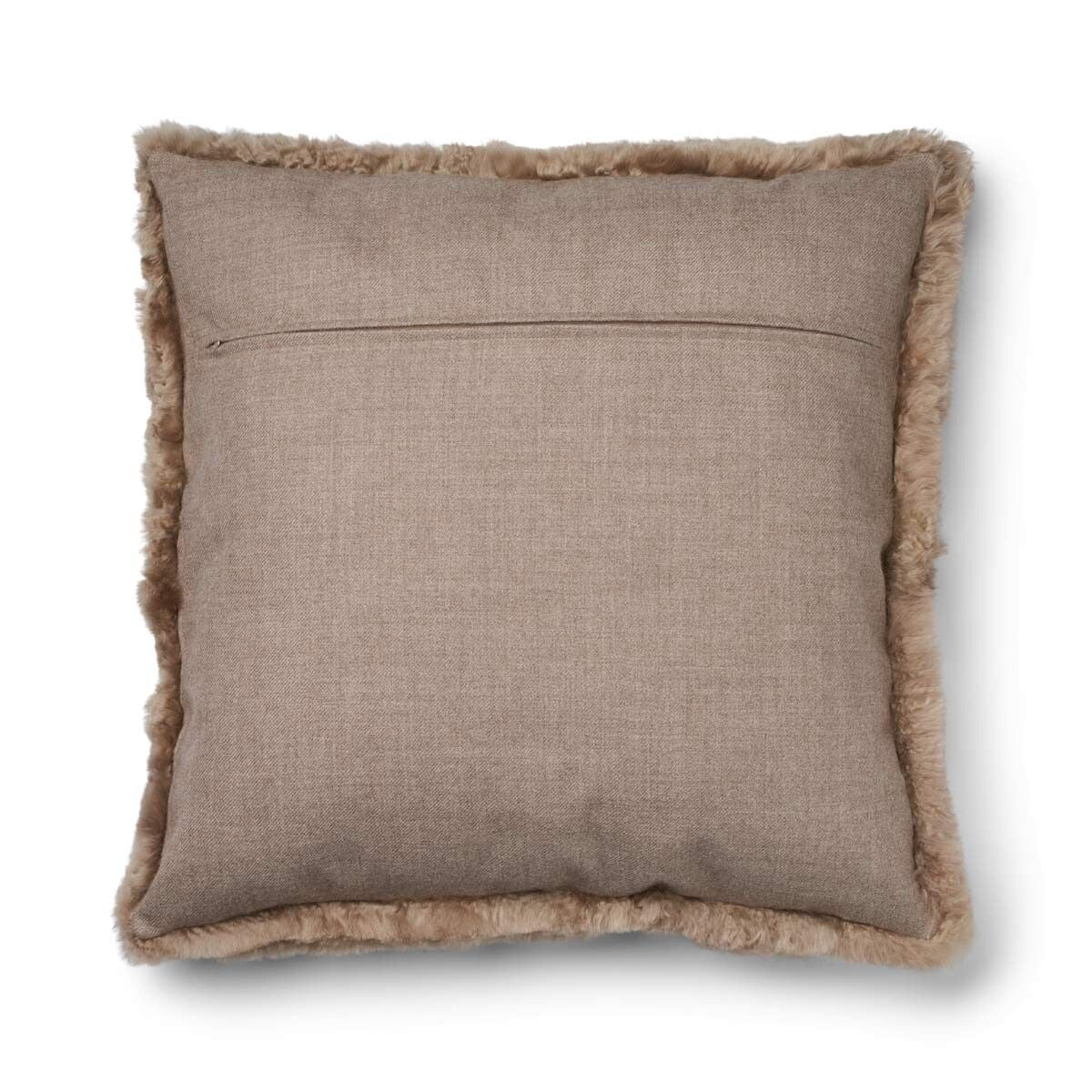 Alpaka Fellkissen | 100% Baby Alpaka Wolle | 40x40 cm Taupe