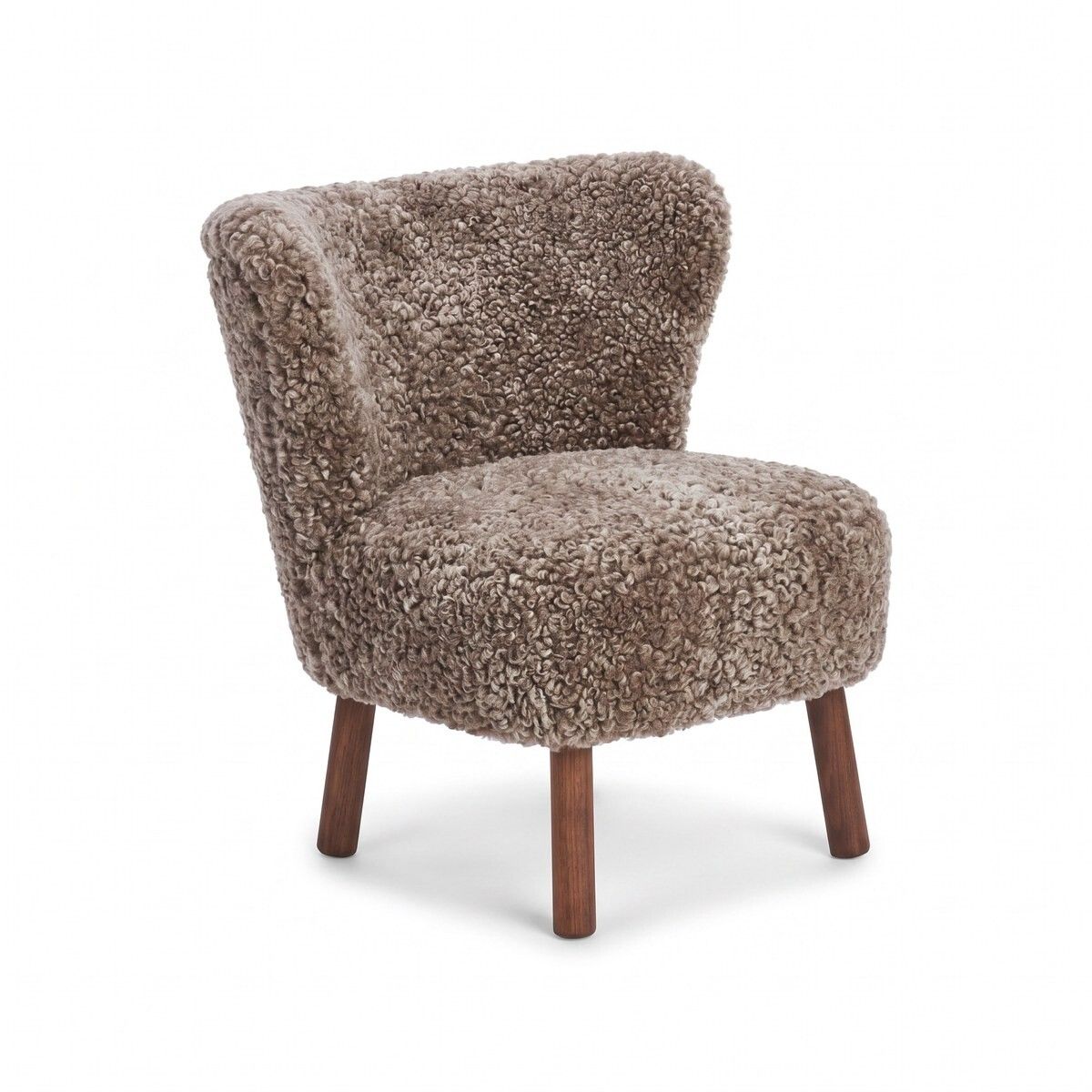 Emily Loungesessel | Kurzhaar | Design Möbel Cappuccino