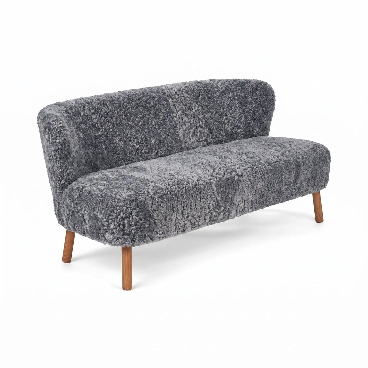 Emanuel 2-Sitzer Sofa | Zweisitzer | Design Möbel Hellgrau