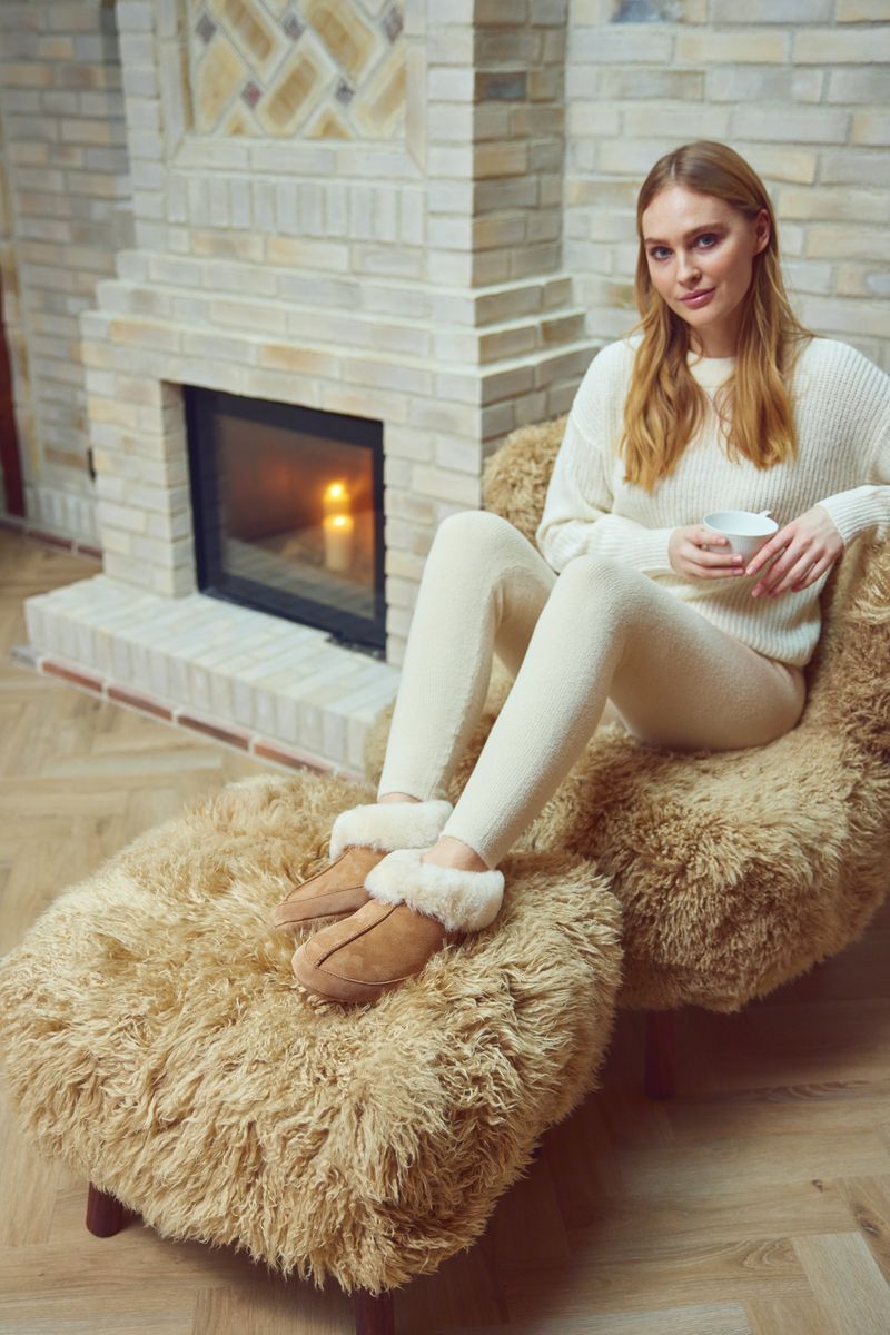 Soft Sole Slipper | Wildleder, Lammfell