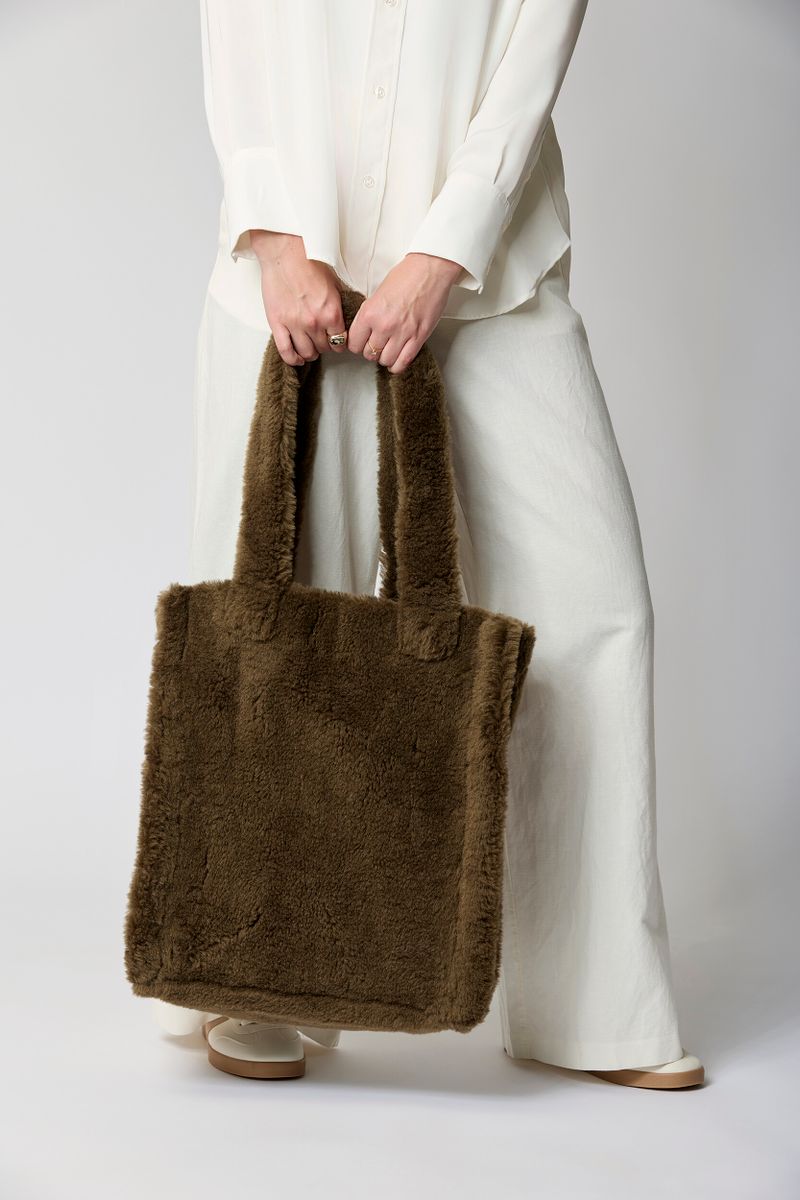 Maxi Glory Shopper | Lammfell Khaki