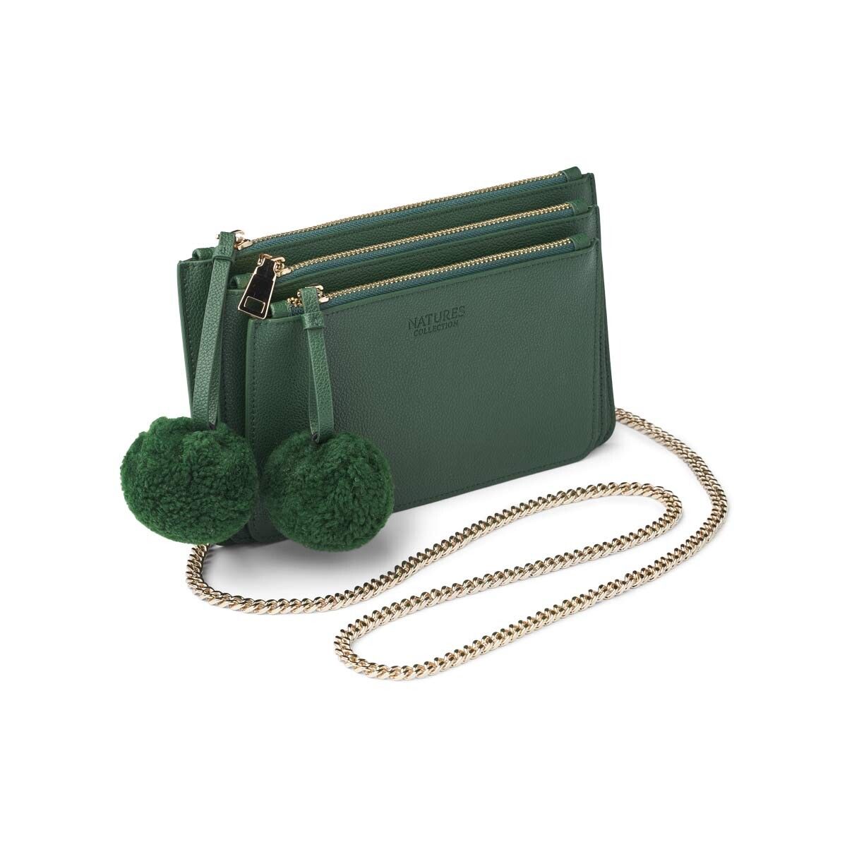 Camilla 3-in-1 Clutch | Lammleder Antikgrün