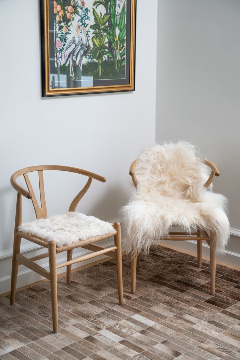 Lammfell | Langhaar | Island | 100-120x60 cm Weißlich