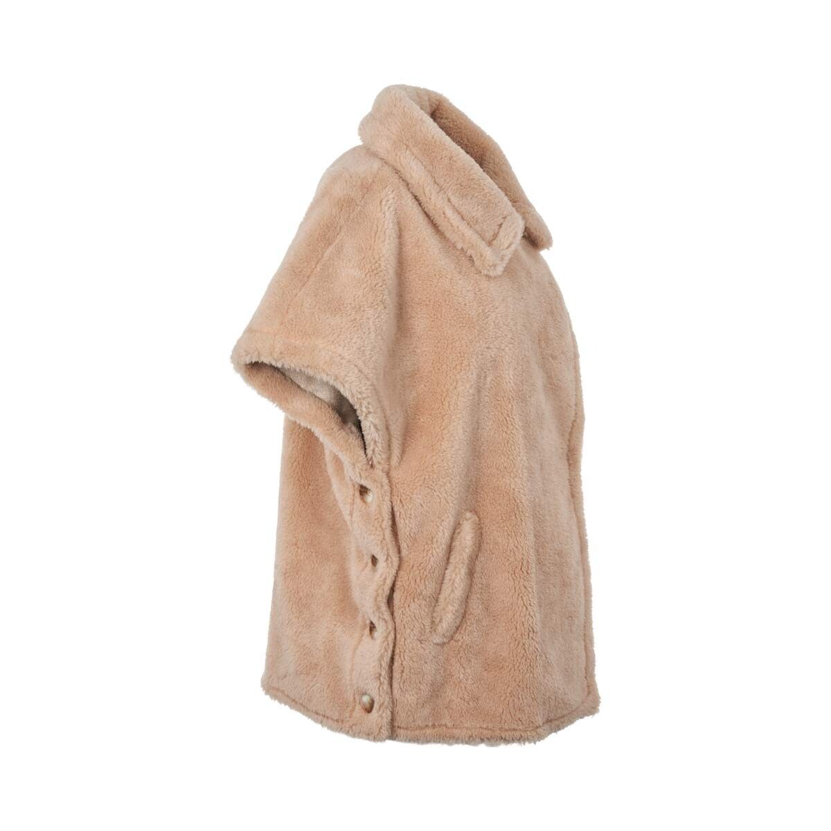 Antonella Poncho | Lammwolle Taupe