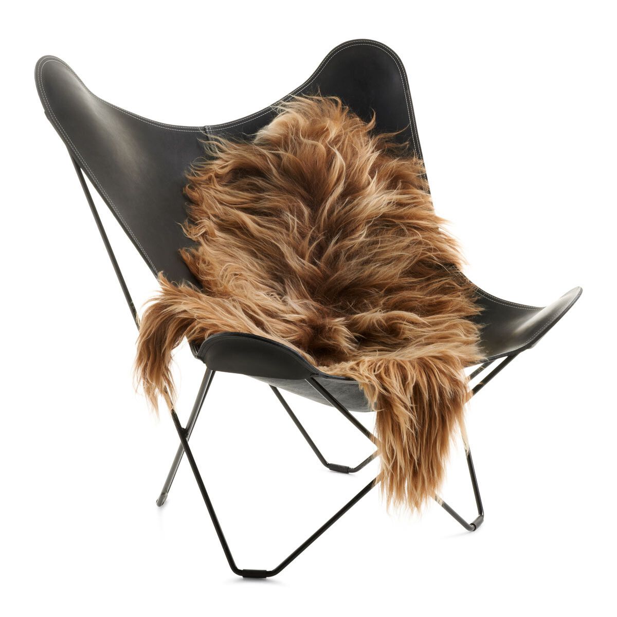 Lammfell | Langhaar | Island | 120+x60 cm Rostbraun