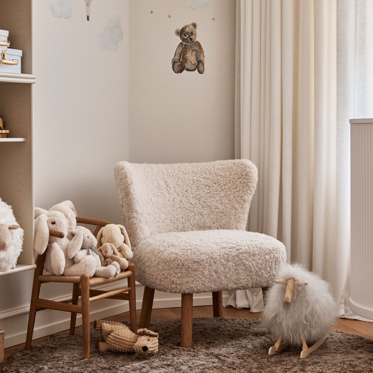 Emma Mini Loungesessel | Kurzhaar | Design Möbel Anthrazit