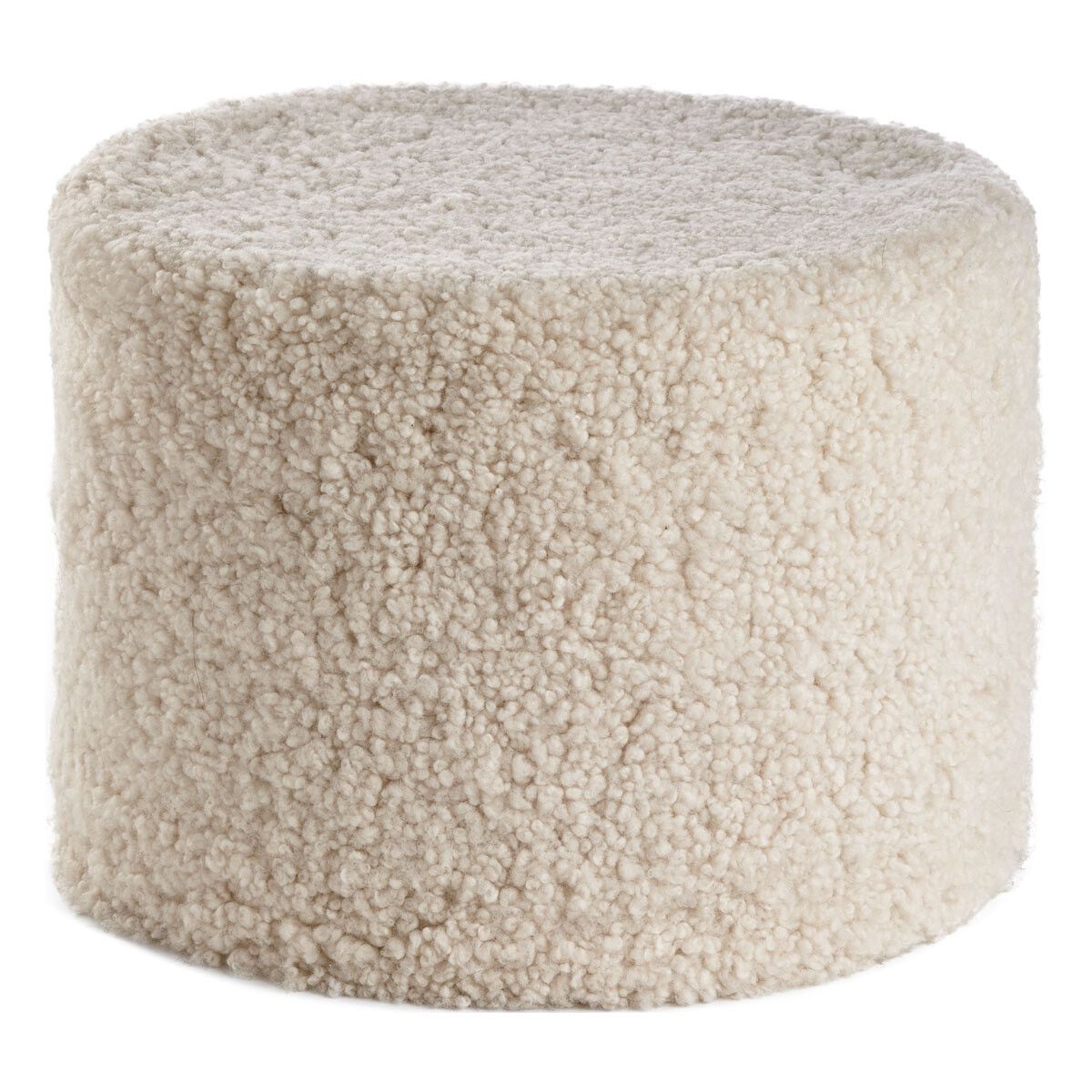 Lammfellpouf | Kurzhaar | Neuseeland | 33xD44 cm Beige