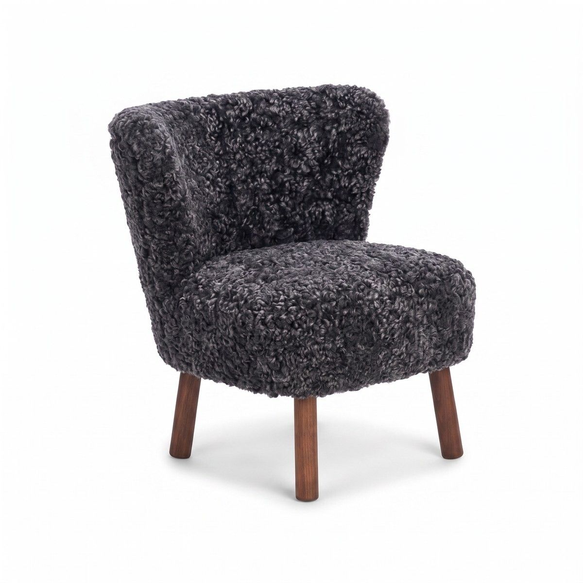 Emily Loungesessel | Kurzhaar | Design Möbel Anthrazit