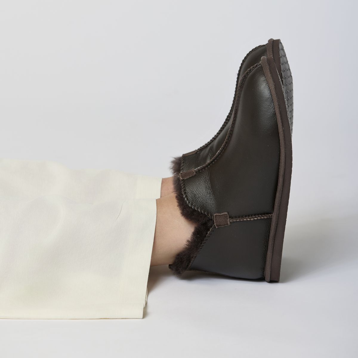 Unisex Boot | Nappa/Wildleder, Lammfell Kastanie