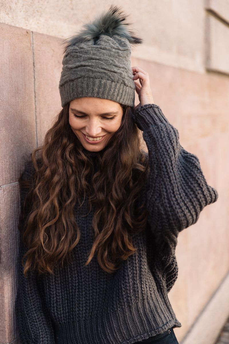 Sidse Beanie | Wolle, Waschbär