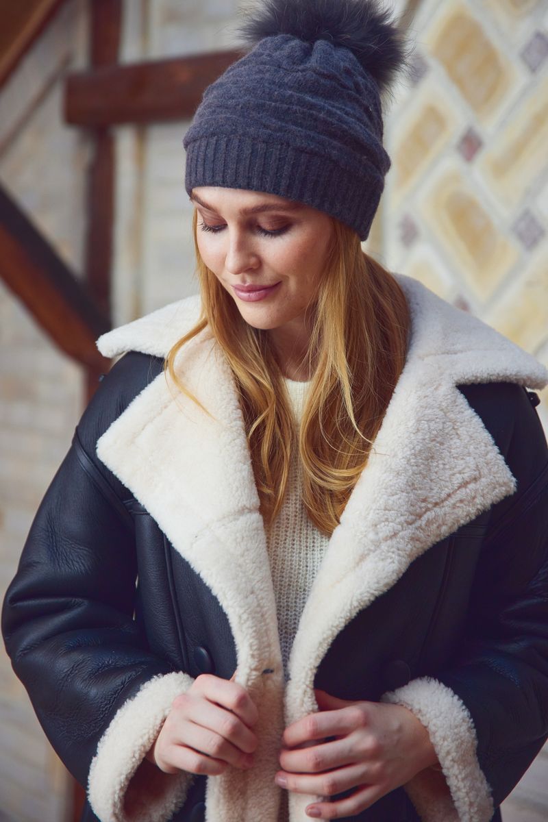 Sidse Beanie | Wolle, Waschbär