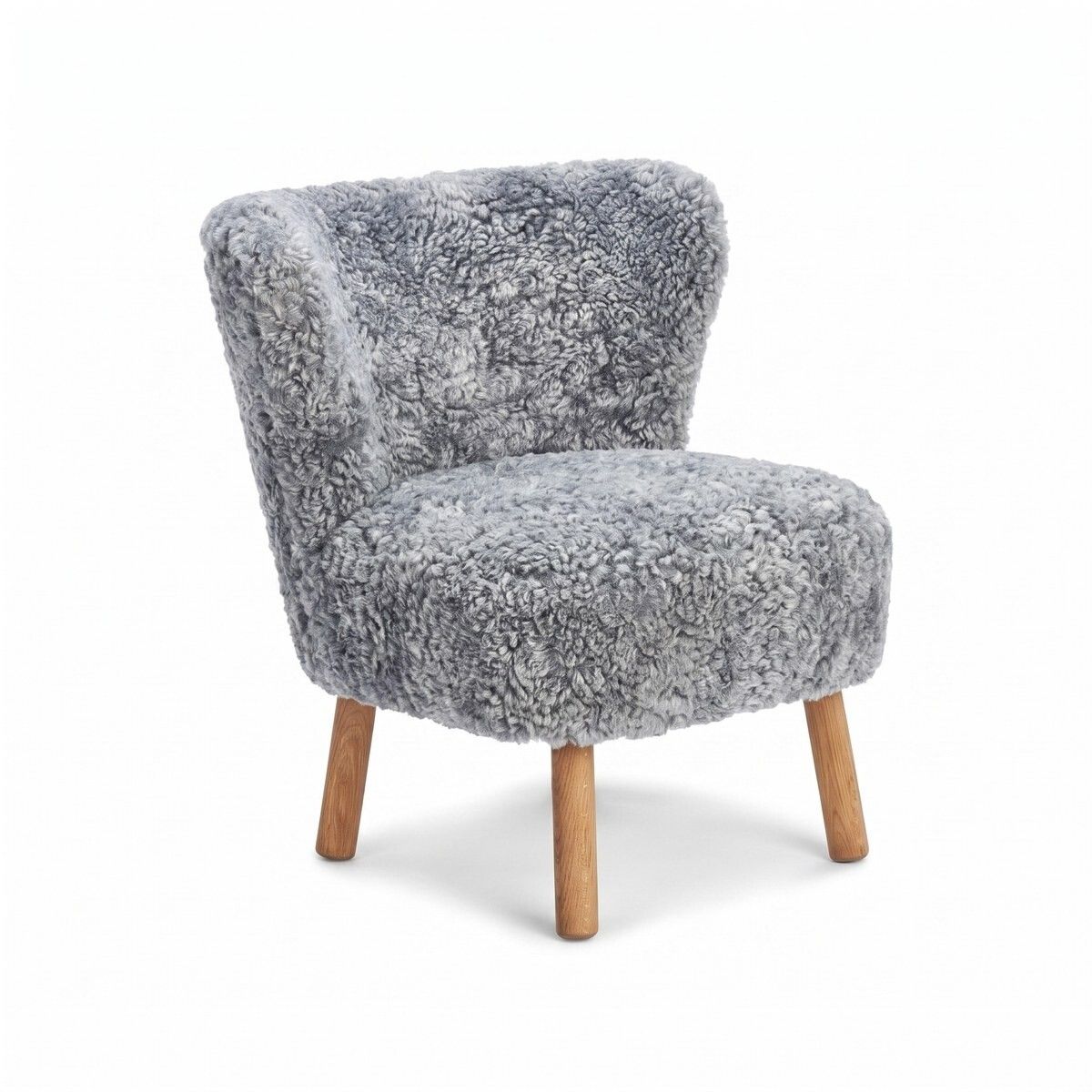 Emily Loungesessel | Kurzhaar | Design Möbel Hellgrau