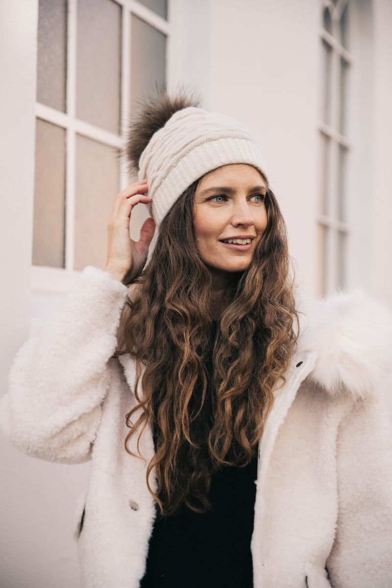 Sidse Beanie | Wolle, Waschbär