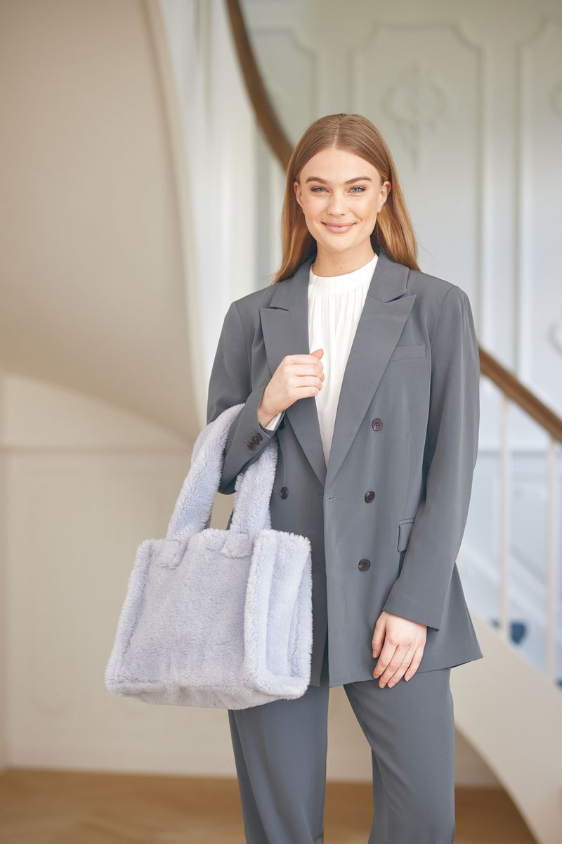 Mini Glory Shopper | Lammwolle Eisblau