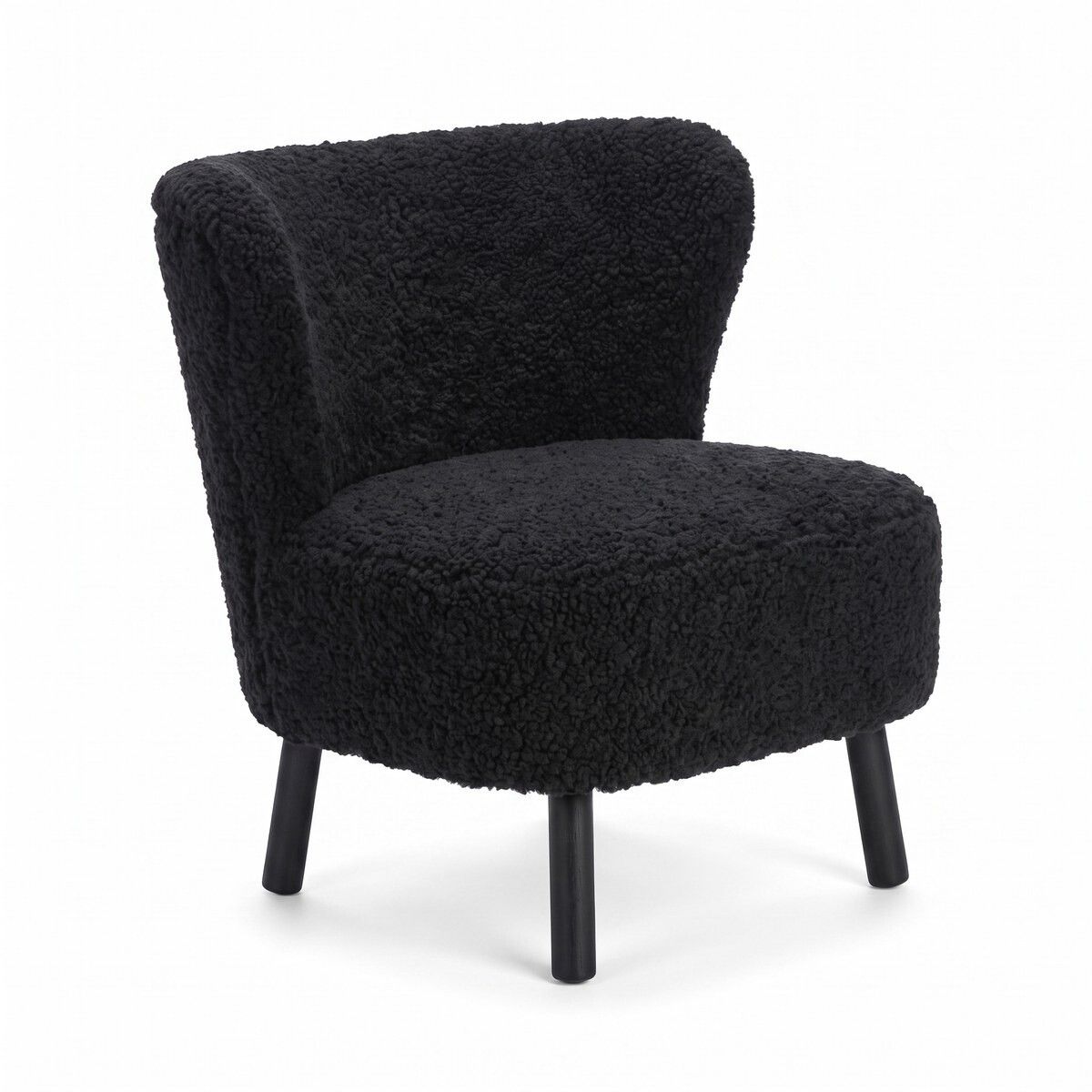 Emil Loungesessel | Kurzhaar | Design Möbel Schwarz