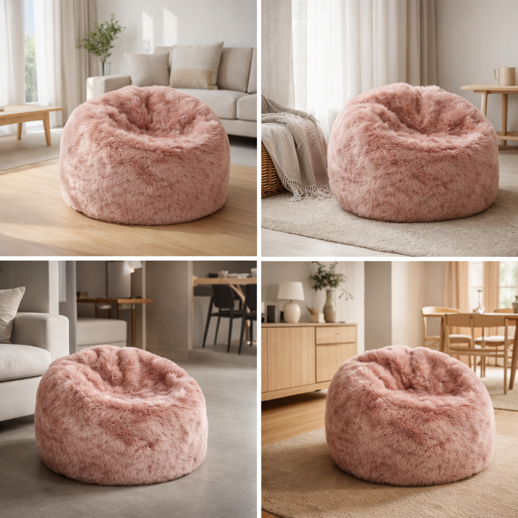 Lammfell Sitzsack | Langhaar | Neuseeland | Rosa
