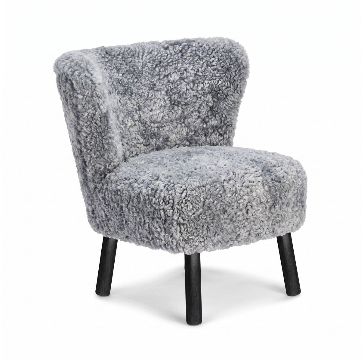 Emily Loungesessel | Kurzhaar | Design Möbel Hellgrau