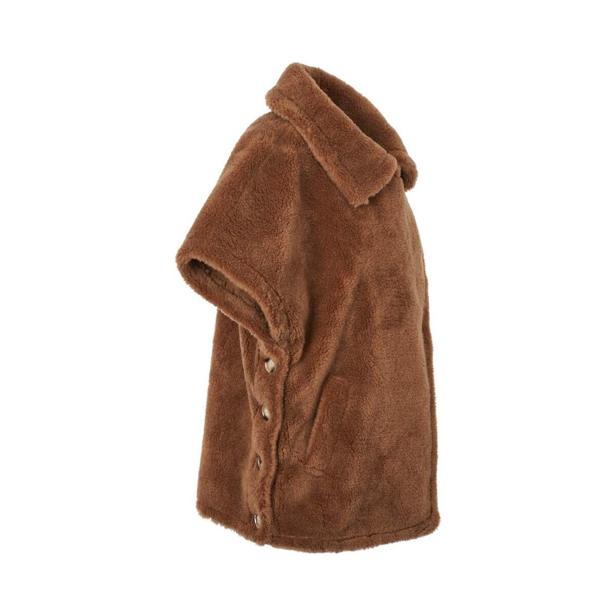 Antonella Poncho | Lammwolle Teddybraun