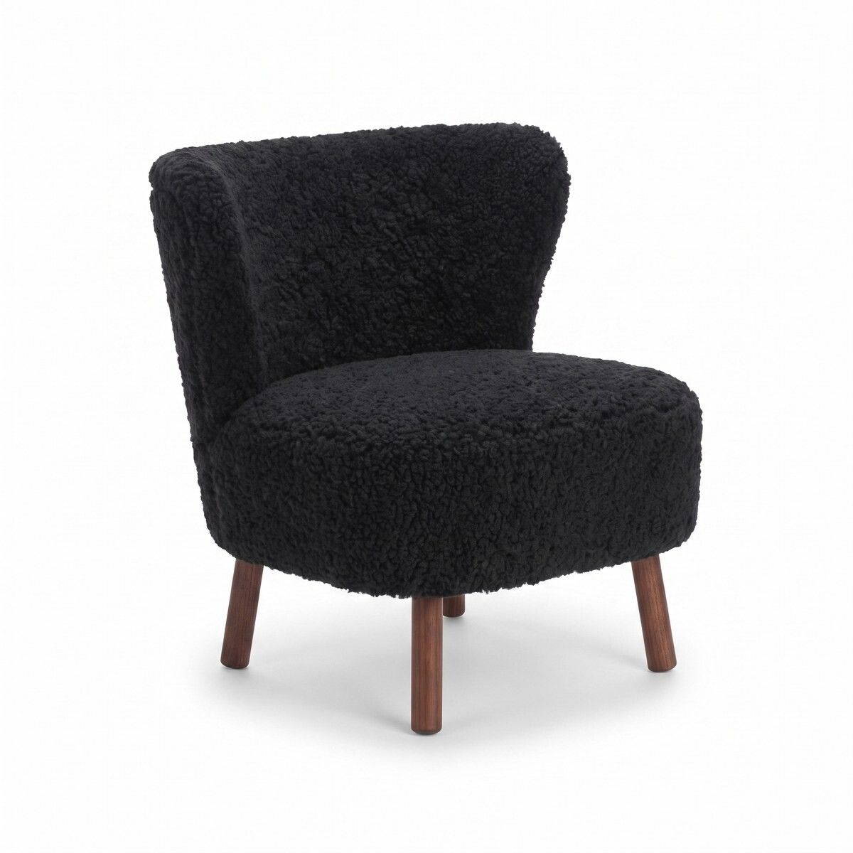Emil Loungesessel | Kurzhaar | Design Möbel Schwarz